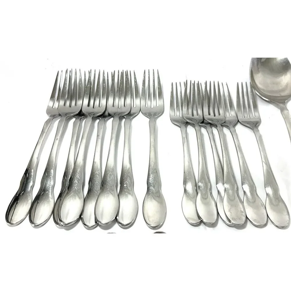 40 Pc Gourmet Settings 18/10 Stainless Steel Flatware Set Modern Pattern